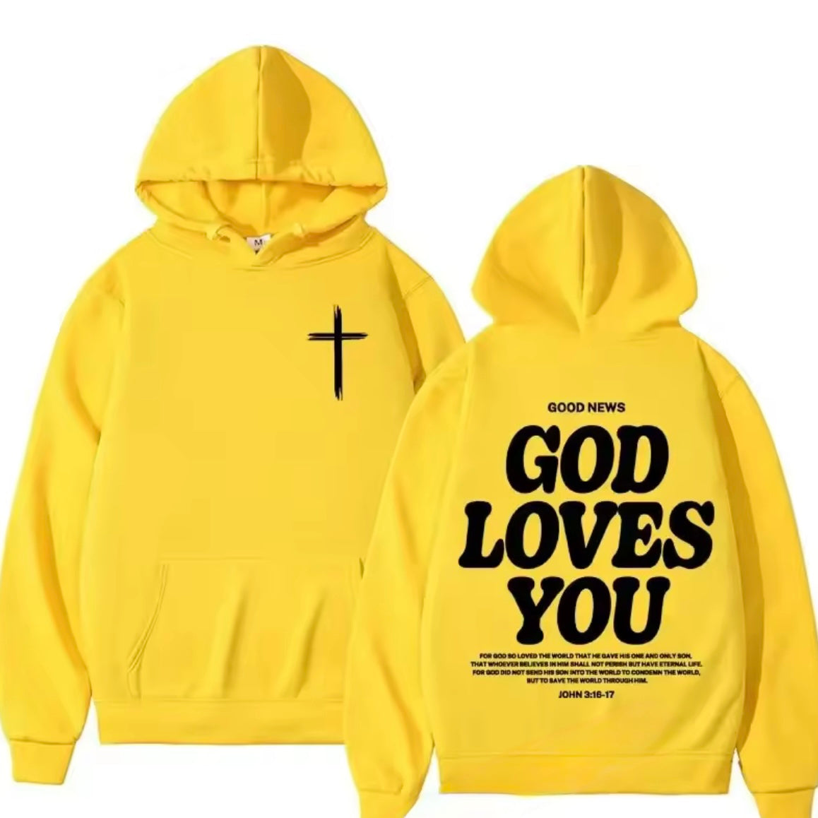 Christian Jesus Church Hoodie Bible Verse God Loves You Hooded Men's Women Vintage Sweatshirts Streetwear
