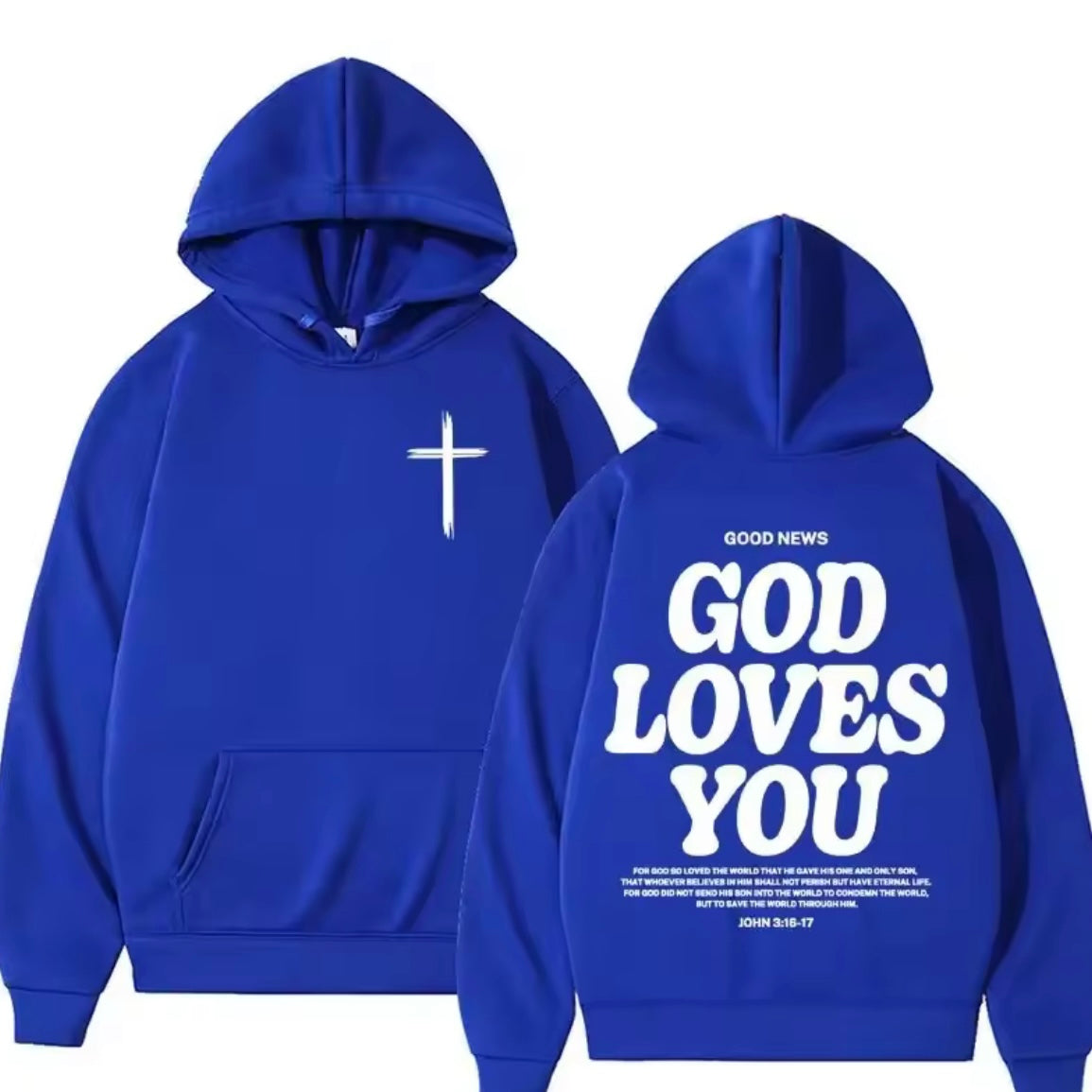 Christian Jesus Church Hoodie Bible Verse God Loves You Hooded Men's Women Vintage Sweatshirts Streetwear