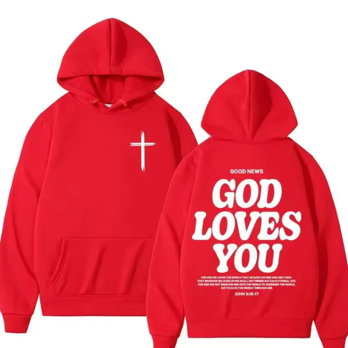 Christian Jesus Church Hoodie Bible Verse God Loves You Hooded Men's Women Vintage Sweatshirts Streetwear