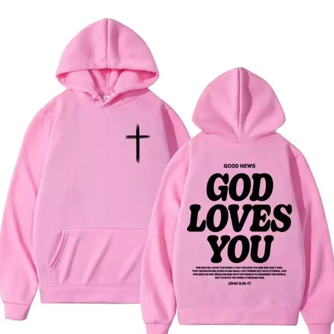 Christian Jesus Church Hoodie Bible Verse God Loves You Hooded Men's Women Vintage Sweatshirts Streetwear